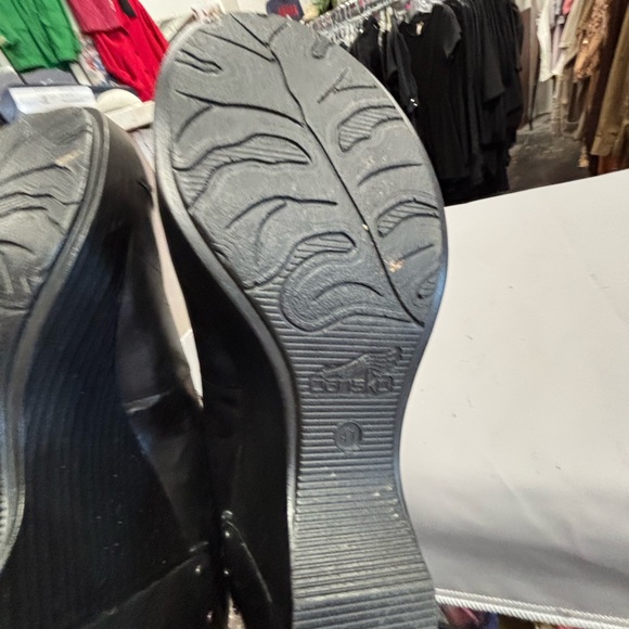 Dansko Fanny Wedge Mary Jane Black Women's Shoes Heels - Picture 4 of 7